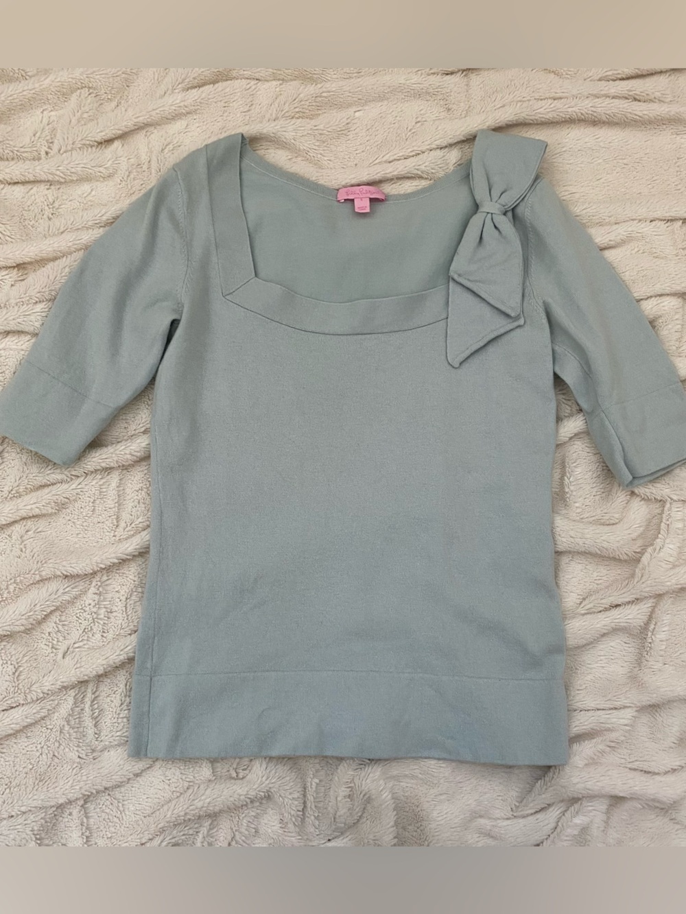 Lilly Pulitzer bow-shoulder sweater top Sz S